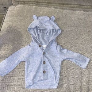 Carters Newborn button up blue jacket with hood